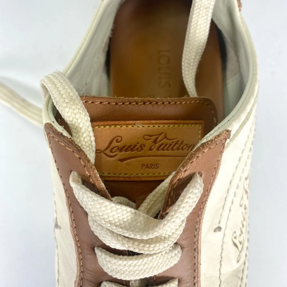 Louis Vuitton Leather Sneakers Size 36.5 / 7 G0 0085 - Picture 1 of 9